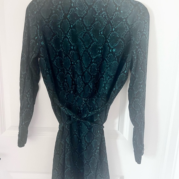 Zara Green Snake Print Long Sleeve Dress - Picture 9 of 10